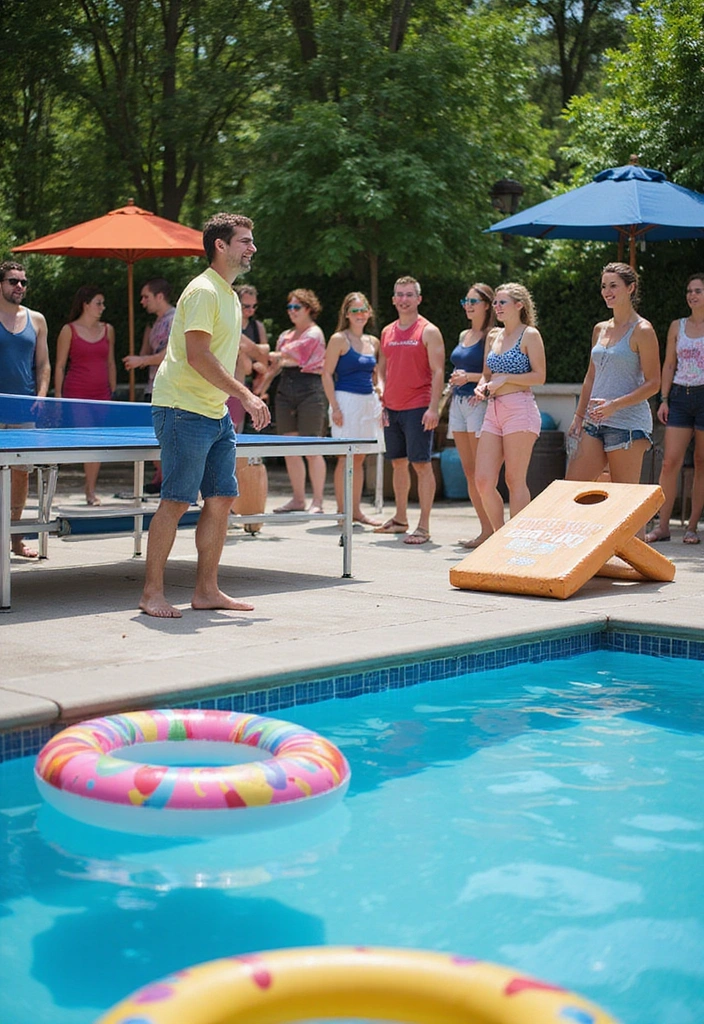 21 Stunning Pool Deck Decorating Ideas That Will Make You Want to Dive Right In 11 21 Stunning Pool Deck Decorating Ideas That Will Make You Want to Dive Right In! - 10. Playful Poolside Games