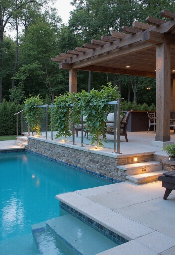 21 Stunning Pool Deck Decorating Ideas That Will Make You Want to Dive Right In 14 21 Stunning Pool Deck Decorating Ideas That Will Make You Want to Dive Right In! - 13. Customized Pool Deck Railing