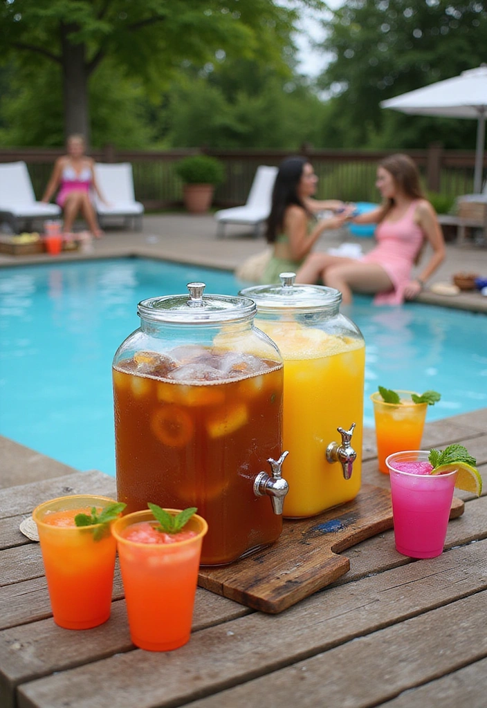15 Creative Ways to Decorate Your Wooden Pool Deck for Summer Parties (Your Friends Will Love #8!) 16 15 Creative Ways to Decorate Your Wooden Pool Deck for Summer Parties (Your Friends Will Love #8!) - 15. Refreshing Drink Station