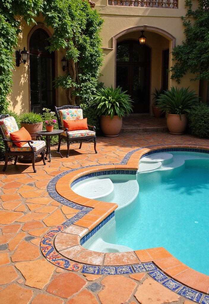 15 Stunning Pool Deck Ideas That'll Turn Your Backyard into a Dream Oasis 5 15 Stunning Pool Deck Ideas That'll Turn Your Backyard into a Dream Oasis! - 4. Mediterranean Elegance