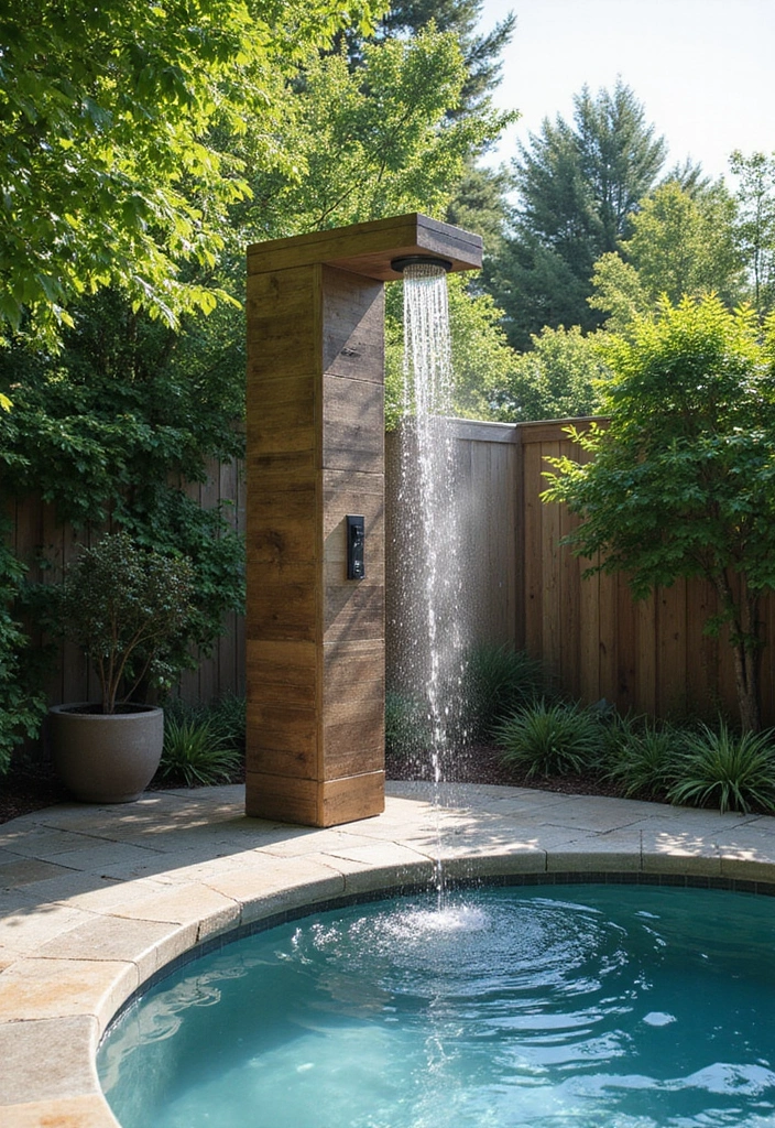 21 Stunning Pool Deck Decorating Ideas That Will Make You Want to Dive Right In 15 21 Stunning Pool Deck Decorating Ideas That Will Make You Want to Dive Right In! - 14. Refreshing Outdoor Showers