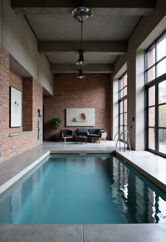 15 Indoor Pool Concepts That'll Elevate Your Home Decor to a Whole New Level 9 15 Indoor Pool Concepts That'll Elevate Your Home Decor to a Whole New Level! - 8. Industrial Chic Pool