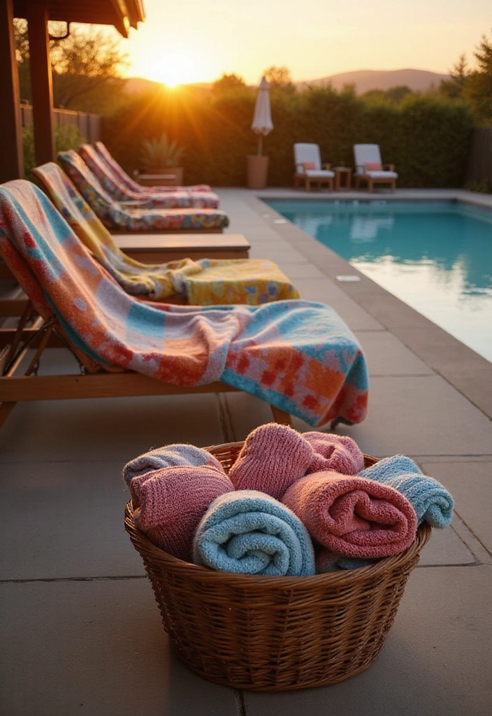 21 Stunning Pool Deck Decorating Ideas That Will Make You Want to Dive Right In 21 21 Stunning Pool Deck Decorating Ideas That Will Make You Want to Dive Right In! - 20. Cozy Poolside Blankets