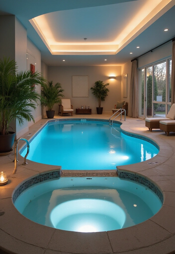 15 Jaw-Dropping Indoor Pool Ideas That'll Transform Your Home into a Oasis 6 15 Jaw-Dropping Indoor Pool Ideas That'll Transform Your Home into an Oasis! - 5. Spa Sanctuary