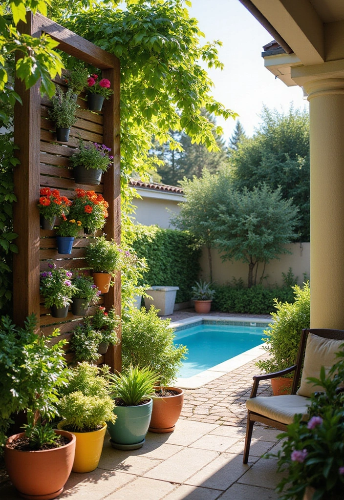 20 Creative Landscaping Ideas for a Small Backyard with Pool (Prepare to Be Inspired) 2 20 Creative Landscaping Ideas for Small Backyards with Pools (Prepare to Be Inspired!) - 1. Vertical Gardens for Enhanced Privacy